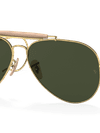 Ray-Ban Sunglasses Unisex Outdoorsman | Aviation Collection - Arista Gold Frame Green Lenses 58-14