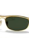 Ray-Ban Sunglasses Unisex Olympian I Deluxe - Arista Gold Frame Green Lenses 62-18