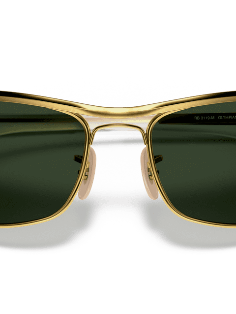 Ray-Ban Sunglasses Unisex Olympian I Deluxe - Arista Gold Frame Green Lenses 62-18