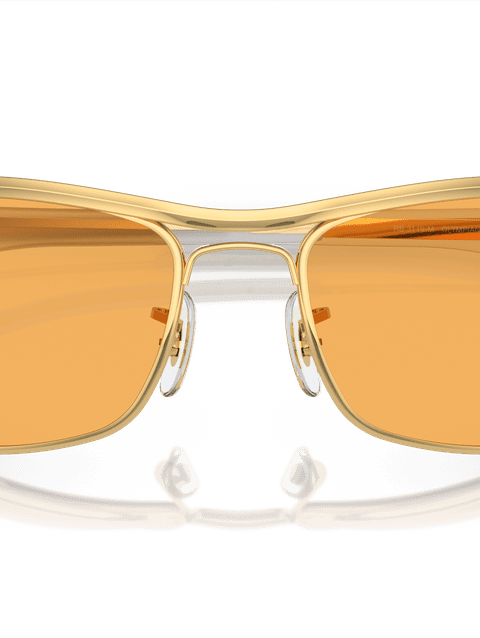 Ray-Ban Sunglasses Unisex Olympian I Deluxe - Arista Gold Frame Orange Lenses 62-18