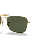 Ray-Ban Sunglasses Unisex Caravan - Arista Gold Frame Green Lenses 55-15