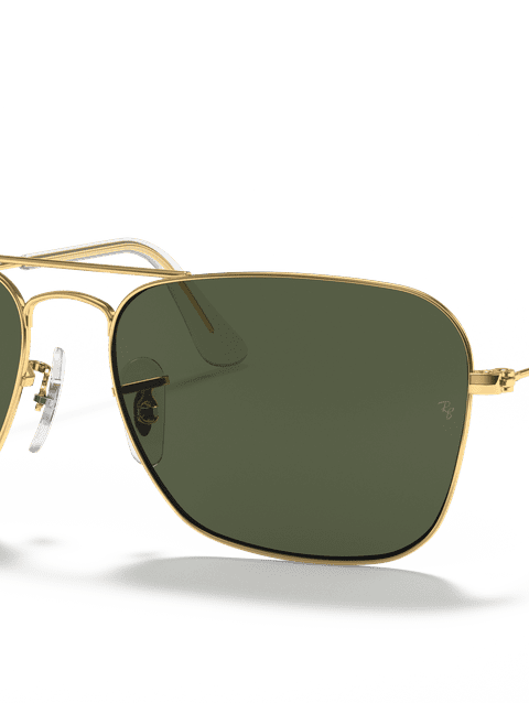 Ray-Ban Sunglasses Unisex Caravan - Arista Gold Frame Green Lenses 55-15