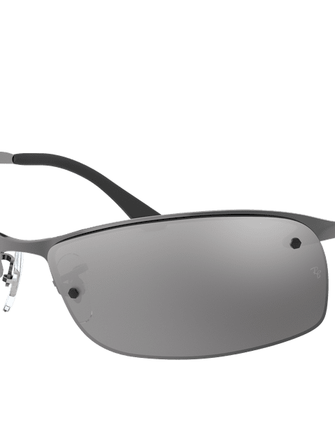 Ray-Ban Sunglasses Man Rb3183 - Gunmetal Frame Silver Lenses 63-15 Polarized