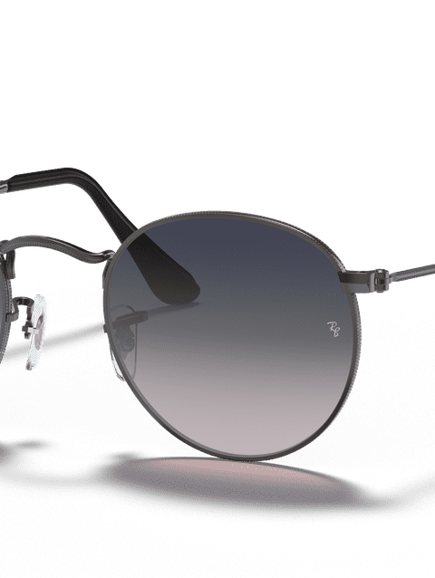 Ray-Ban Sunglasses Unisex Round Metal @collection - Gunmetal Frame Blue Lenses 50-21 Polarized