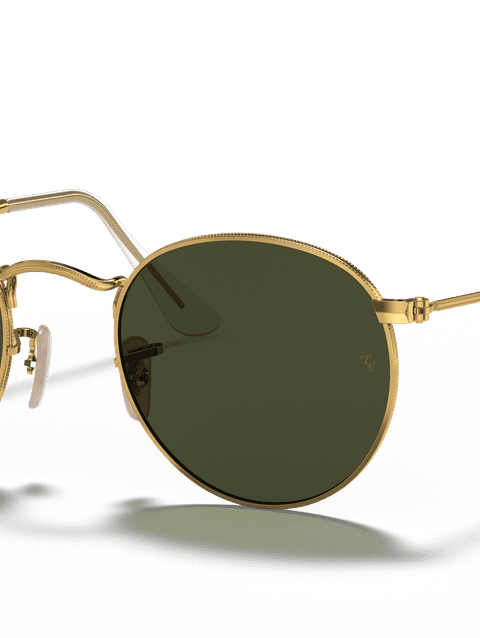 Ray-Ban Sunglasses Man Round Metal - Arista Gold Frame Green Lenses 50-21