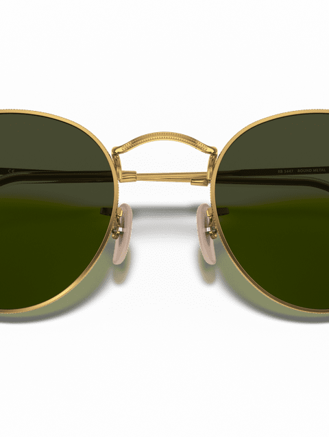 Ray-Ban Sunglasses Man Round Metal - Arista Gold Frame Green Lenses 50-21