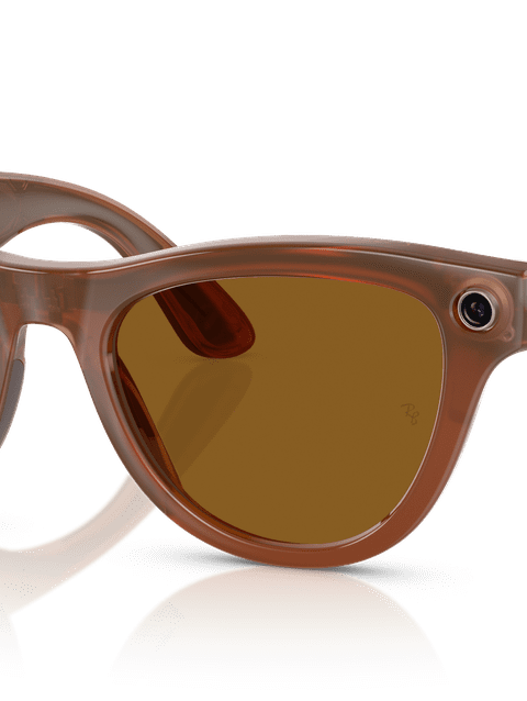 Ray-Ban Meta Skyler Smart Glasses Caramel Frame Brown Lenses