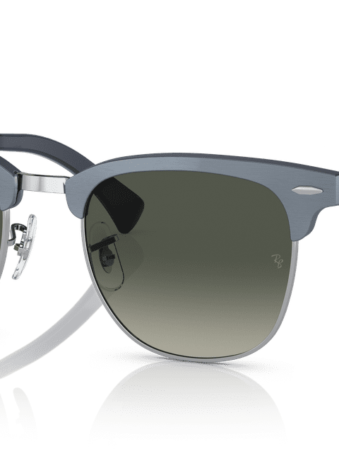 Ray-Ban Sunglasses Unisex Clubmaster Aluminum - Blue Frame Grey Lenses 51-21