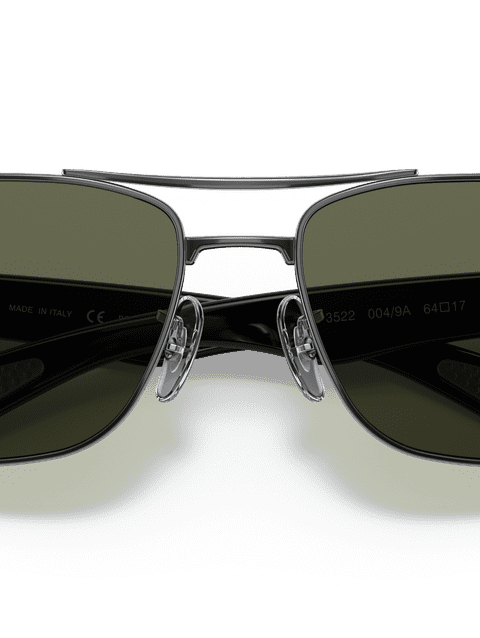 Ray-Ban Sunglasses Man Rb3522 - Gunmetal Frame Green Lenses 61-17 Polarized