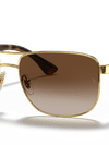 Ray-Ban Sunglasses Man Rb3533 - Gold Frame Brown Lenses 57-17