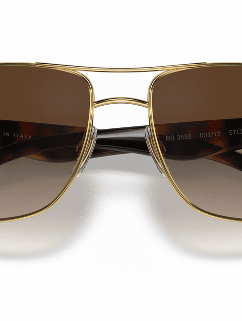 Ray-Ban Sunglasses Man Rb3533 - Gold Frame Brown Lenses 57-17