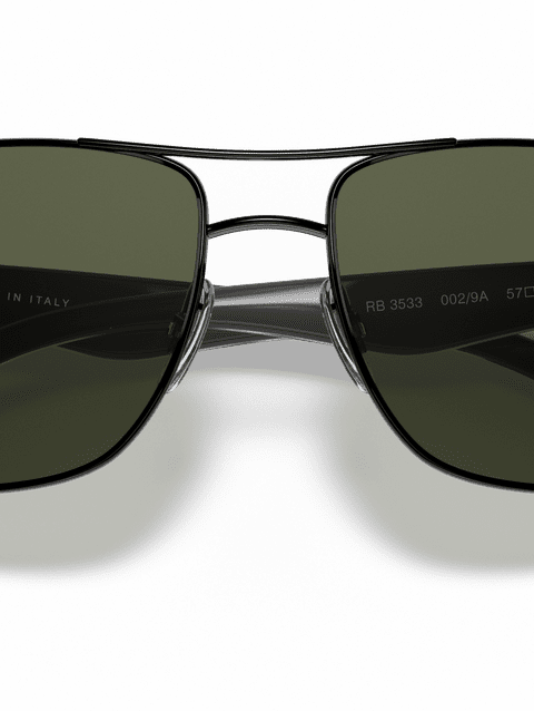 Ray-Ban Sunglasses Man Rb3533 - Black Frame Green Lenses 57-17 Polarized