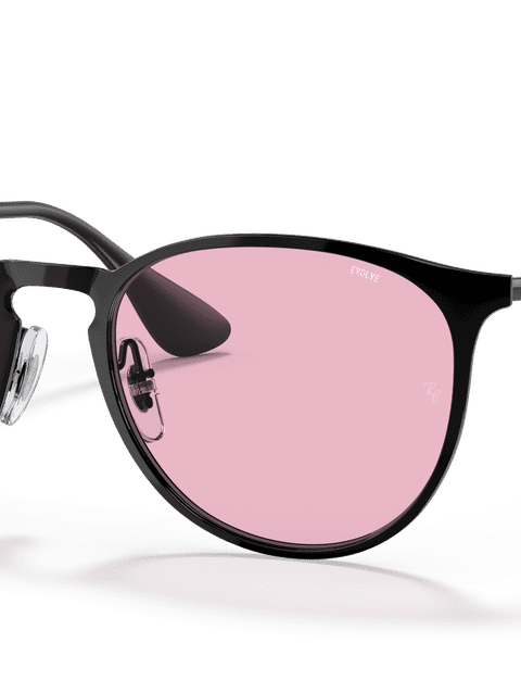 Ray-Ban Sunglasses Woman Erika Metal Evolve - Black Frame Pink Lenses 54-19