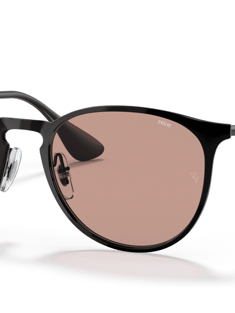 Ray-Ban Sunglasses Woman Erika Metal Evolve - Black Frame Brown Lenses 54-19