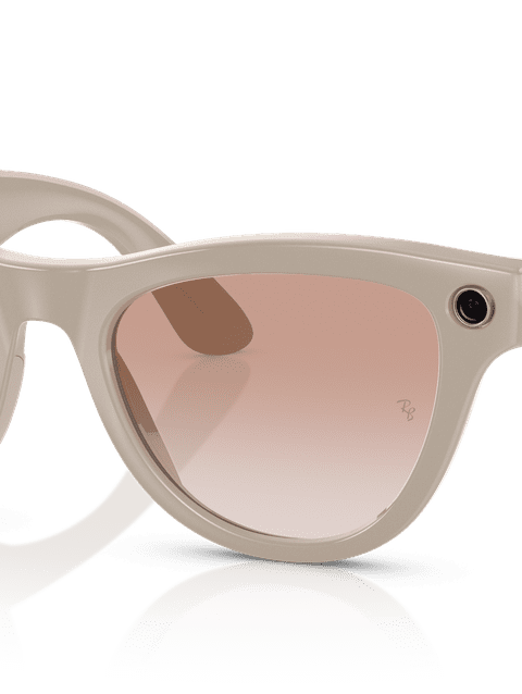 Ray-Ban Meta Skyler Smart Glasses Chalky Gray Frame Pink Lenses