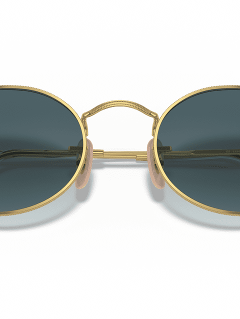 Ray-Ban Sunglasses Unisex Oval Metal - Arista Gold Frame Blue Lenses 54-21