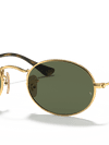 Ray-Ban Sunglasses Unisex Oval Flat Lenses - Arista Gold Frame Green Lenses 48-21