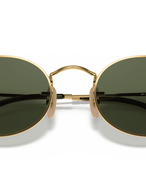 Ray-Ban Sunglasses Unisex Oval Flat Lenses - Arista Gold Frame Green Lenses 48-21