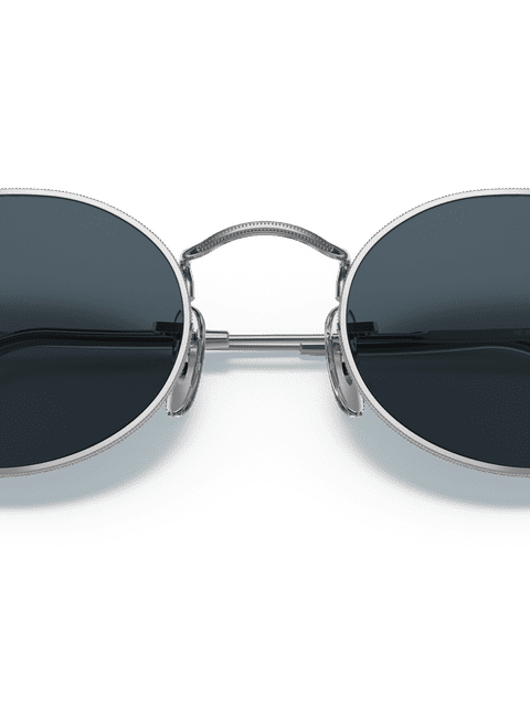 Ray-Ban Sunglasses Unisex Oval Metal - Silver Frame Blue Lenses 54-21