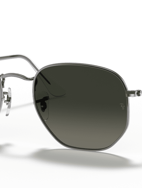 Ray-Ban Sunglasses Unisex Hexagonal Flat Lenses - Gunmetal Frame Grey Lenses 48-21