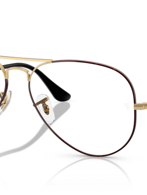 Ray-Ban Eyeglasses Unisex Aviator Optics Prescription - Arista Frame Clear Lenses 58-14 Polarized