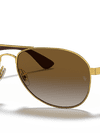 Ray-Ban Sunglasses Unisex Rb3549 - Gold Frame Brown Lenses 61-16 Polarized