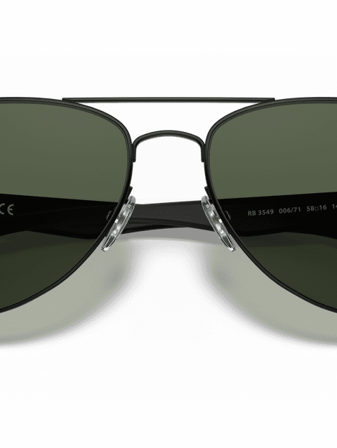 Ray-Ban Sunglasses Unisex Rb3549 - Black Frame Green Lenses 61-16