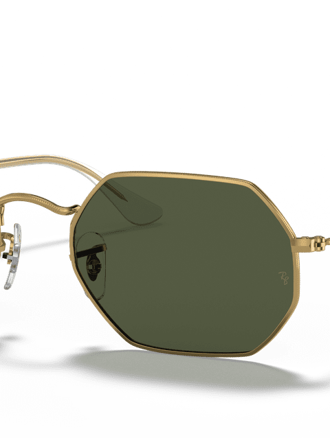 Ray-Ban Sunglasses Unisex Octagonal Legend Gold - Gold Frame Green Lenses 53-21