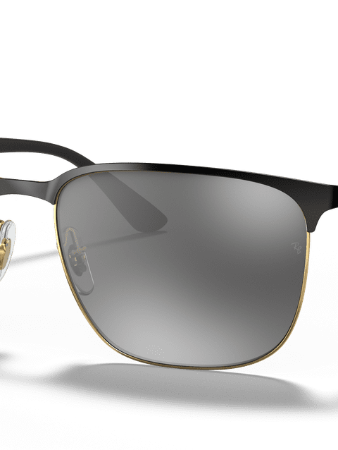 Ray-Ban Sunglasses Unisex Rb3569 - Black On Gold Frame Grey Lenses 59-17