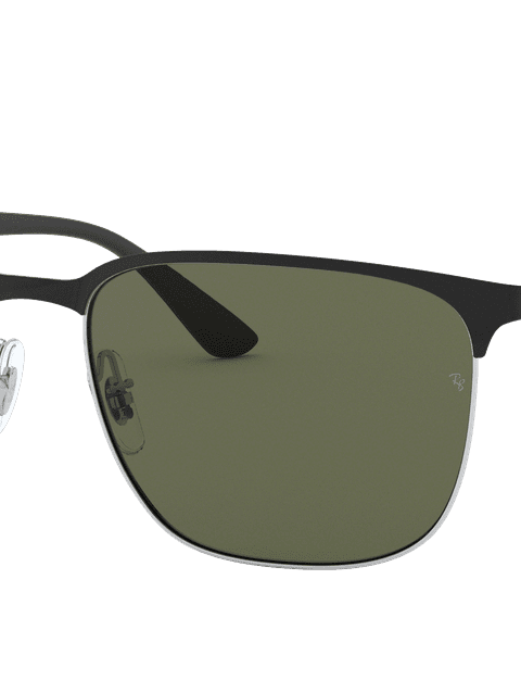 Ray-Ban Sunglasses Unisex Rb3569 - Black On Silver Frame Green Lenses 59-17 Polarized