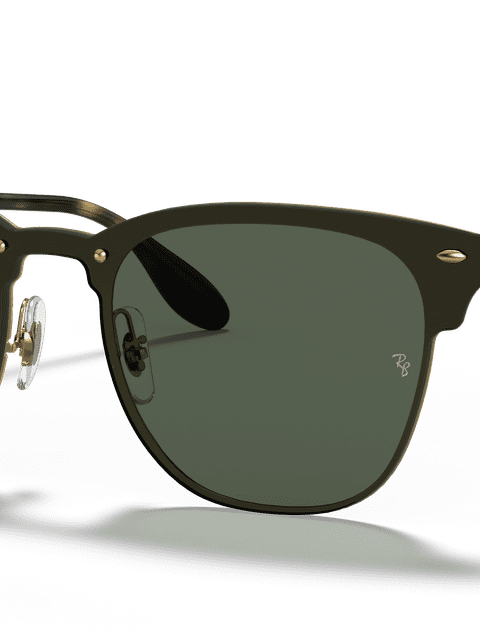 Ray-Ban Sunglasses Unisex Blaze Clubmaster - Gold Frame Green Lenses 01-47