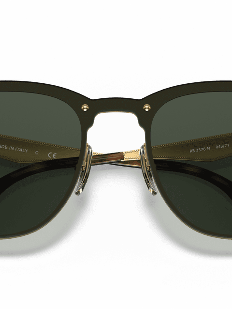 Ray-Ban Sunglasses Unisex Blaze Clubmaster - Gold Frame Green Lenses 01-47