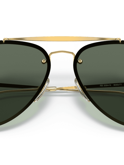 Ray-Ban Sunglasses Unisex Blaze Aviator - Arista Gold Frame Green Lenses 61-13