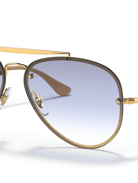 Ray-Ban Sunglasses Unisex Blaze Aviator - Arista Gold Frame Blue Lenses 58-13