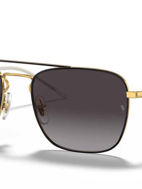 Ray-Ban Sunglasses Man Rb3588 - Black On Gold Frame Grey Lenses 55-19