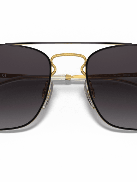 Ray-Ban Sunglasses Man Rb3588 - Black On Gold Frame Grey Lenses 55-19