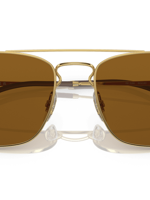 Ray-Ban Sunglasses Man Rb3588 - Arista Gold Frame Brown Lenses 55-19 Polarized