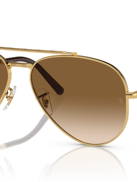 Ray-Ban Sunglasses Unisex New Aviator - Arista Gold Frame Brown Lenses 58-14