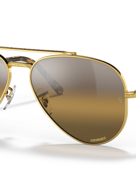 Ray-Ban Sunglasses Unisex New Aviator - Gold Frame Brown Lenses 58-14 Polarized