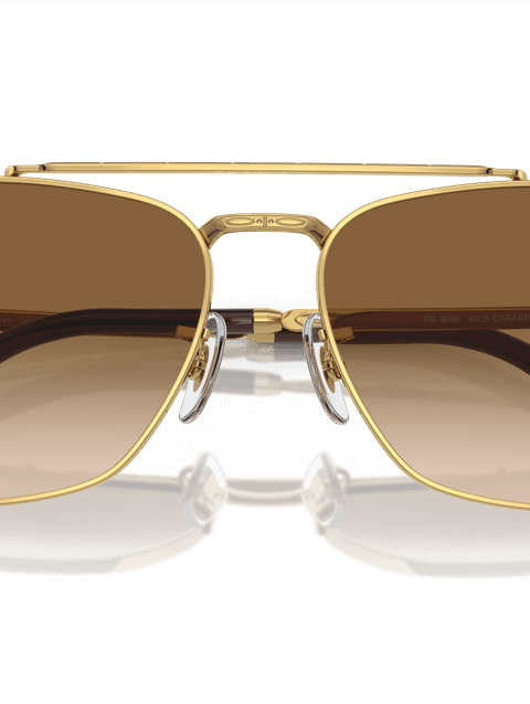 Ray-Ban Sunglasses Unisex New Caravan - Arista Gold Frame Brown Lenses 58-15