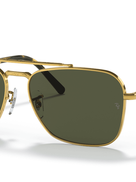 Ray-Ban Sunglasses Unisex New Caravan - Gold Frame Green Lenses 58-15