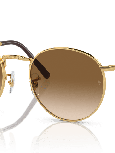 Ray-Ban Sunglasses Unisex New Round - Arista Gold Frame Brown Lenses 50-21