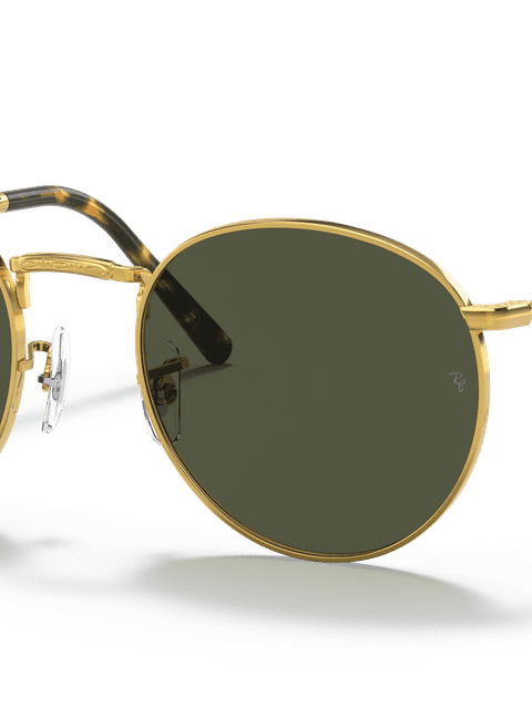 Ray-Ban Sunglasses Unisex New Round - Gold Frame Green Lenses 50-21