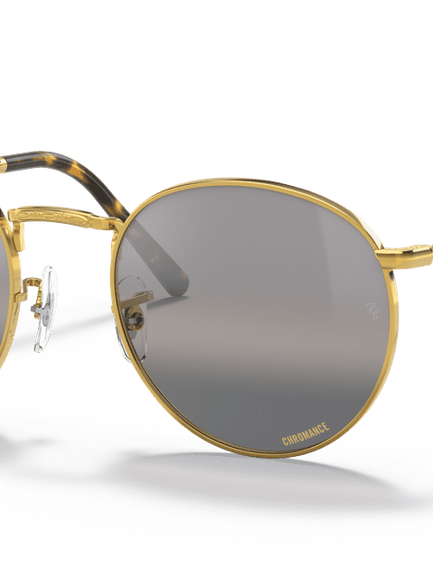 Ray-Ban Sunglasses Unisex New Round - Gold Frame Silver Lenses 53-21 Polarized