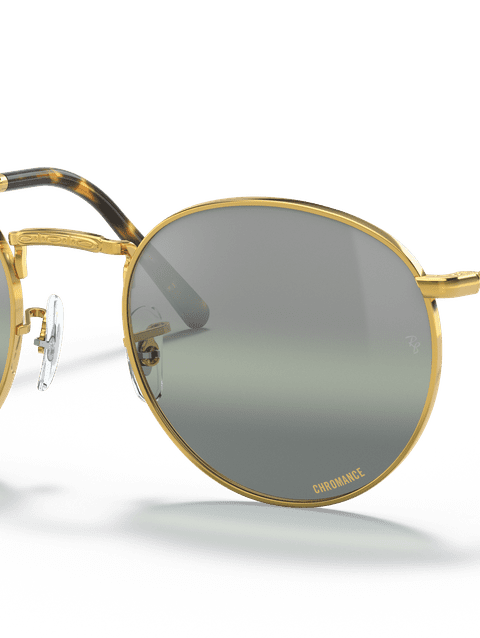 Ray-Ban Sunglasses Unisex New Round - Gold Frame Silver Lenses 50-21 Polarized