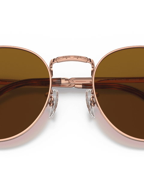 Ray-Ban Sunglasses Unisex New Round - Rose Gold Frame Brown Lenses 50-21