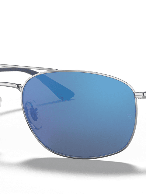 Ray-Ban Sunglasses Man Rb3654 - Silver Frame Blue Lenses 60-18