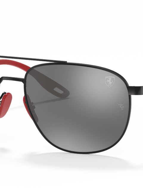 Ray-Ban Sunglasses Man Rb3659m Scuderia Ferrari Collection - Black Frame Silver Lenses 57-17