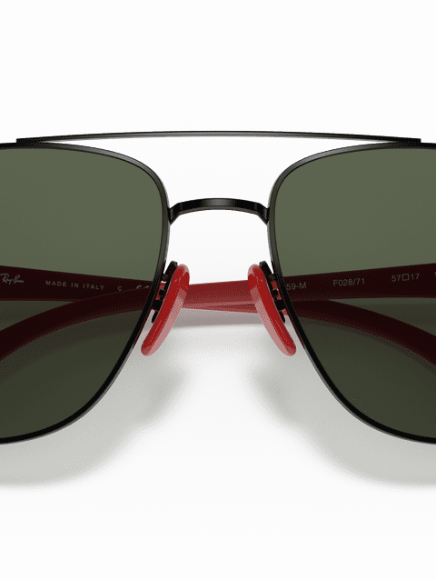 Ray-Ban Sunglasses Man Rb3659m Scuderia Ferrari Collection - Black Frame Green Lenses 57-17