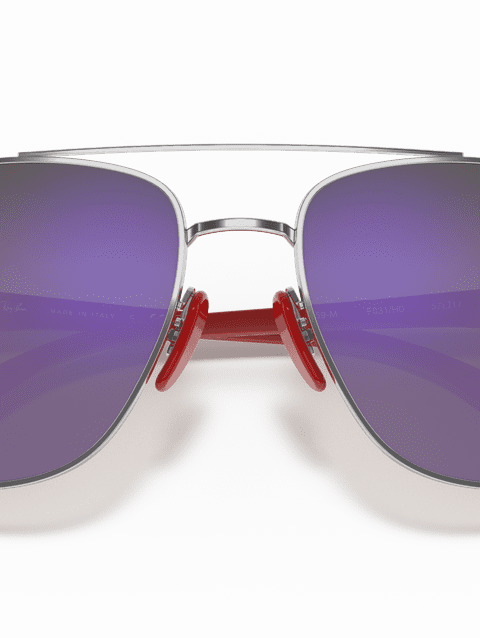 Ray-Ban Sunglasses Man Rb3659m Scuderia Ferrari Collection - Silver Frame Blue Lenses 57-17 Polarized